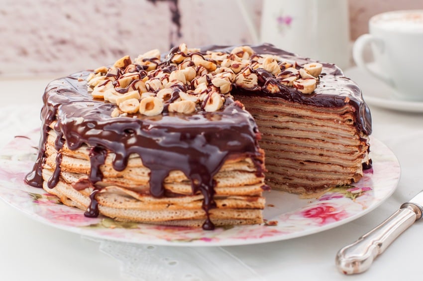 Pandekage Lagkage Med Chokolade