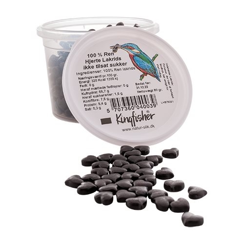 Kingfisher 100% Ren hjerte lakrids (80 g) thumbnail