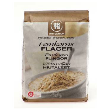 Urtekram Femkornsflager Ø 750 Gr.