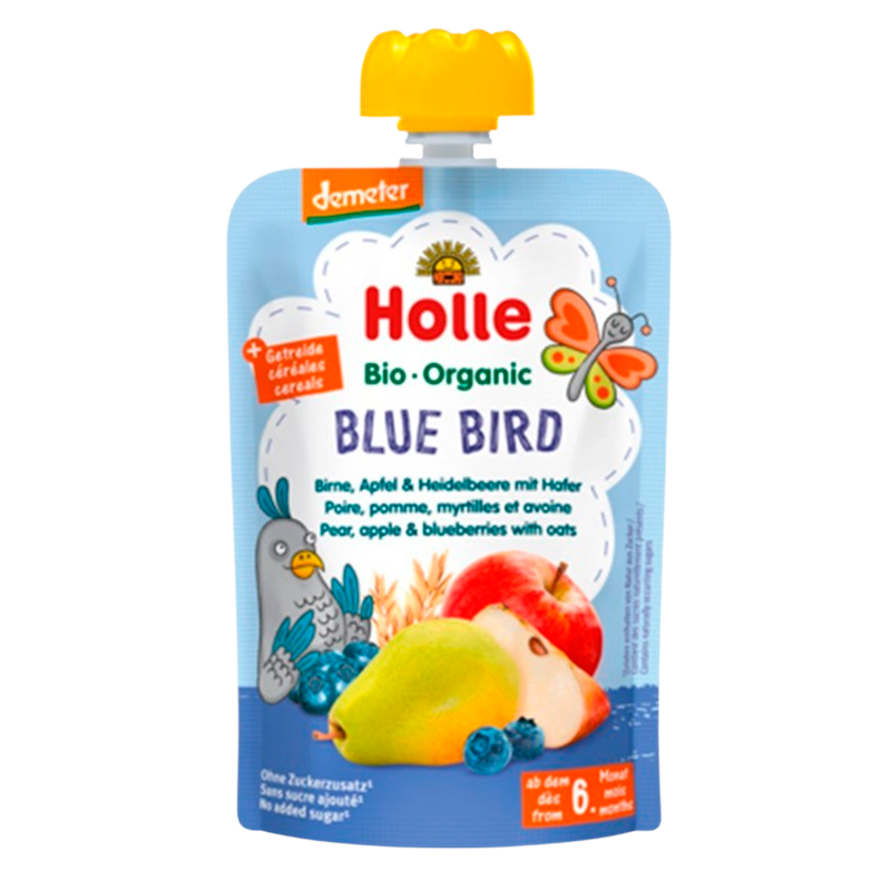 Holle Blue Bird Pære Æble & Blåbær Havregryn Grød (100 g) thumbnail