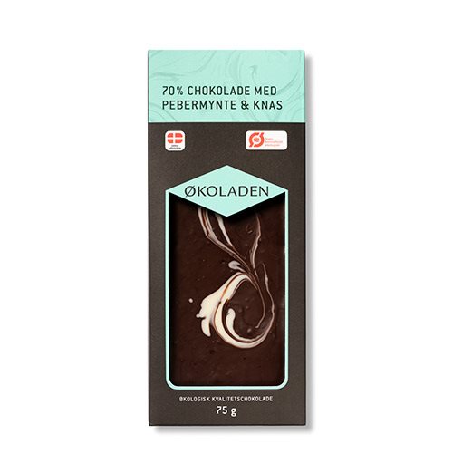 Økoladen Chokolade pebermynte/knas Ø 70% (75 g) thumbnail