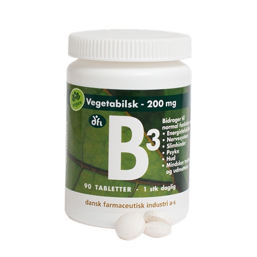  Grønne Vitaminer B3-vitamin 200 mg (90 tabletter)