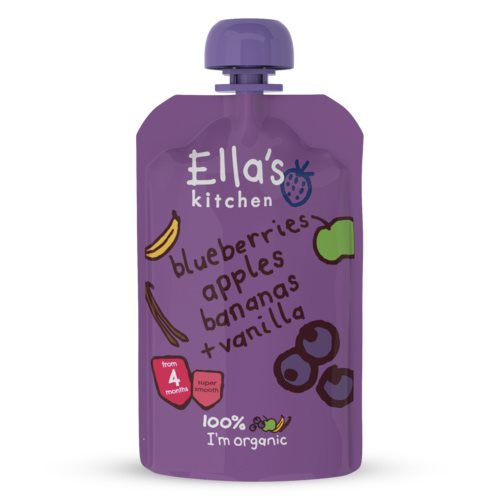 Ella's Kitchen Babymos Blåbær, Æble, Banan, Vanilje 4 Mdr (120 g) thumbnail