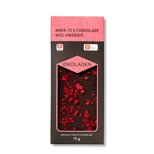 Økoladen Chokolade mørk hindbær 72% Ø (75 g) thumbnail