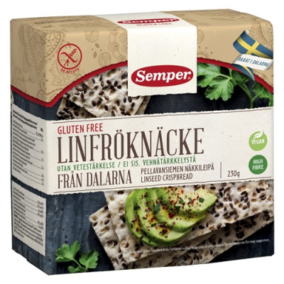 Semper Knækbrød Hørfrø Glutenfri (230 gr)