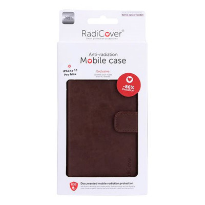RadiCover Mobilcover iPhone 11 Pro MAX Anti-stråling PU læder brun (1 stk)