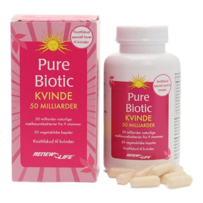 Renew Life - Pure Biotic Kvinde 50 milliarder mælkesyrebakterier (30 kap.)