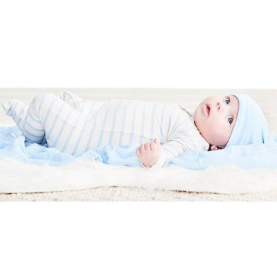 Sowco Baby Sparkedragt Stribet Hvid/Blå (6-12 mdr)