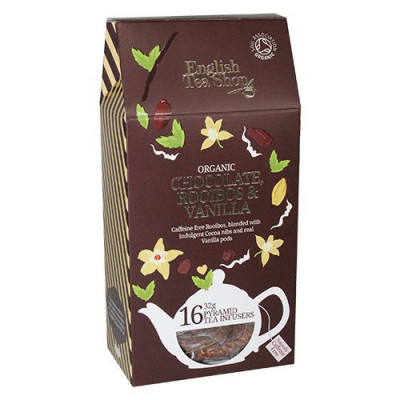 English Tea Shop Chocolate, roibos, vanila tea Ø Silken pyramid infuser