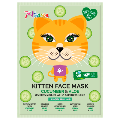 7th Heaven Kitten Face Sheet Mask For Kids (1 stk)