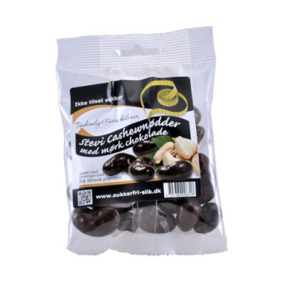 Cashewnødder m. mørk stevia chokolade (90 g)