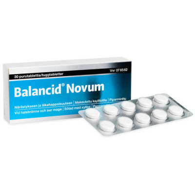 Balancid Novum Tyggetabletter 449+104 mg (30 stk)