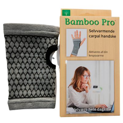 Bamboo Pro Carpal Handske Selvvarmende Str S (1 stk)