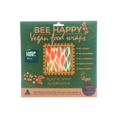 Bee Wrappy Beeswax Food Wraps (2 x Large)