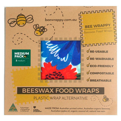 Be Wrappy Beeswax Food Wraps (2 x Medium)