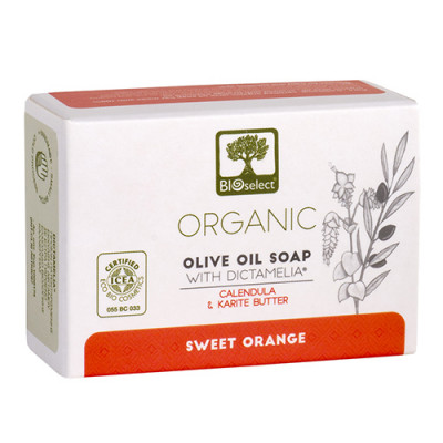 Bioselect Pure Olive Oil Soap Håndsæbe med Morgenfrue og Sheasmør (80 gr)