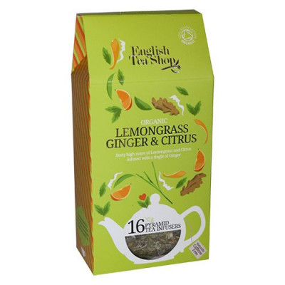 English Tea Shop Lemongrass, ginger, citrus tea Ø Silken pyramid infuser