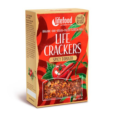 Lifefood Life Crackers m. Spicy Tomato RAW Ø (90 g)
