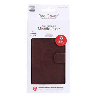 RadiCover Mobilcover iPhone 11 Pro Brun Antistråling PU Læder (1 stk)