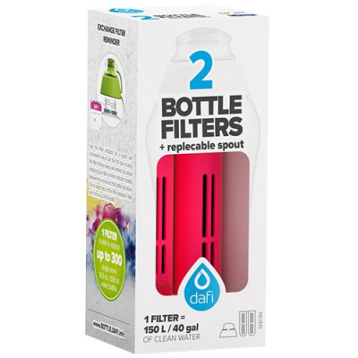 Dafi Refiller Filterflaske Rød 2 stk Refiller + Mundstykke