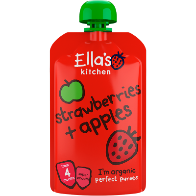 Ellas Kitchen Babymos Jordbær/Æble Ø 4 Mdr (120 gr)