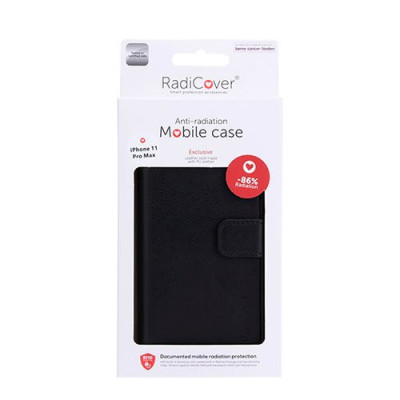 RadiCover Mobilcover iPhone 11 Pro MAX anti-stråling PU læder sort (1 stk)
