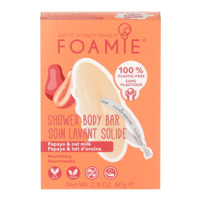 Foamie 2-In-1 Body Bar Oatmilk Papaya Cleanse & Nourish (1 stk)