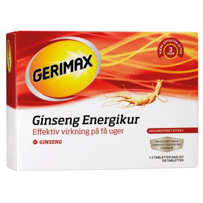 Gerimax Stærk Ginseng Rød (150 tabletter) 