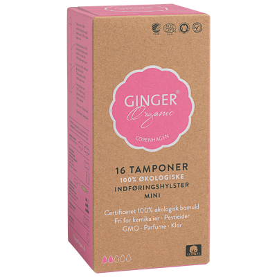 Ginger Organic Tampon m. Indføring Mini (16 stk)