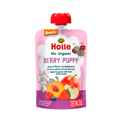 Holle Berry Puppy Æble Fersken & Skovbær Smoothie (100 g)