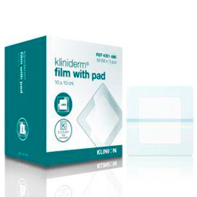 Kliniderm Film med sårpude 10x10 cm (50 stk)