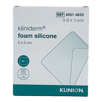 Kliniderm Foam Silikone 5x5 cm (5 stk)