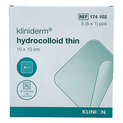 Kliniderm Hydrocolloidbandage - Tynd - 10x10 cm (5 stk)