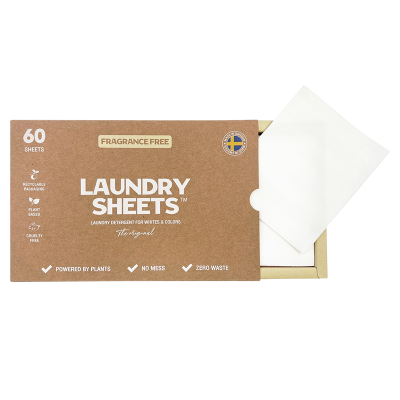 Laundry Sheets Vaskemiddel I Ark Fragrance Free (60 stk)