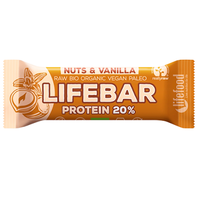 LifeFood LifeBar Nødder Vanilje Ø Proteinbar (47 g)