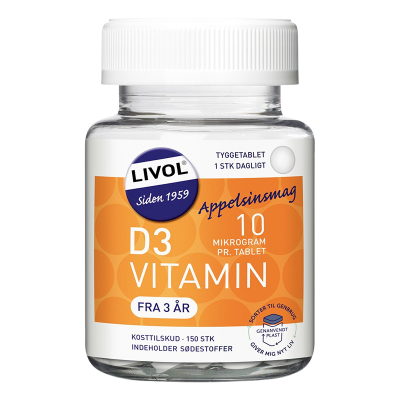 Livol D-vitamin 10µg Tyggetabletter (150 tab)