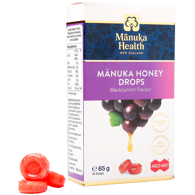 Manuka Health MGO 400+ Manuka Honey Drops Solbær (15 stk)