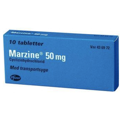 Marzine Tabletter 50 mg (10 stk)