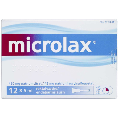 Microlax Rektalvæske OPL 9+90MG/ML (12 stk. 5ML)