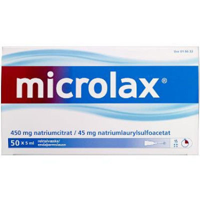 Microlax Rektalvæske OPL 9+90MG/ML (50 stk. 5ML)