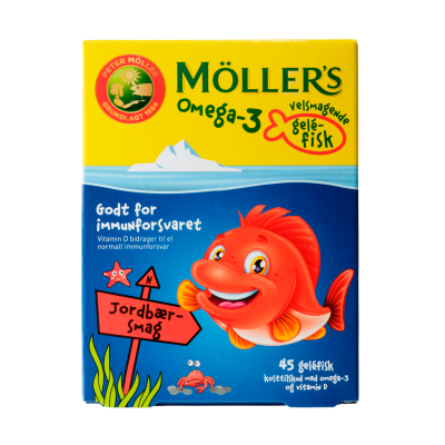 Møllers Omega-3 Fisk Jordbærsmag (45 stk)