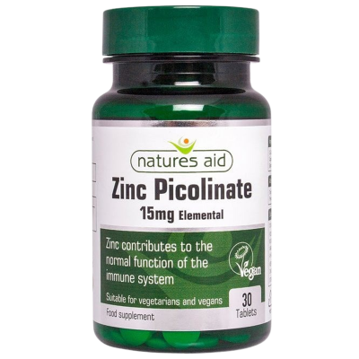 Natures Aid Zinc Picolinate 15 mg Elemental (30 tab)