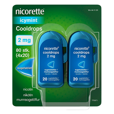 Nicorette Cooldrops Sugetb 2MG (80 stk)