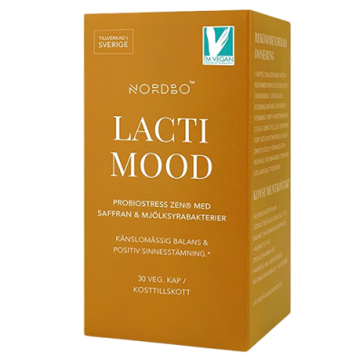 Nordbo LactiMood Mælkesyrebakterier & Safran (30 kaps)