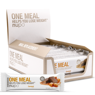 Nupo One Meal Bar Caramel - Kasse M. 12 stk (1 kasse)