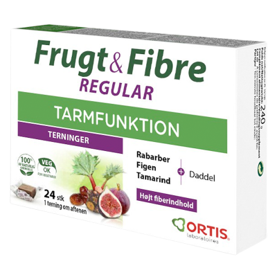 Ortis Frugt & Fibre tyggeterning (24 stk.)