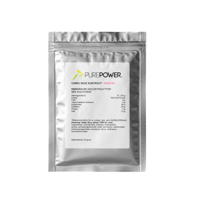 PurePower Carbo Race Electrolyte Hindbær (50 g)