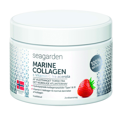 Seagarden Marine Collagen + Vitamin C Jordbærsmag (150 g)