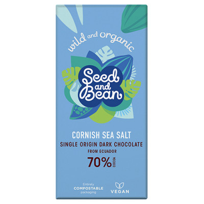 Seed & Bean Cornish Sea Salt Mørk Chokolade 70% Ø (85 g)