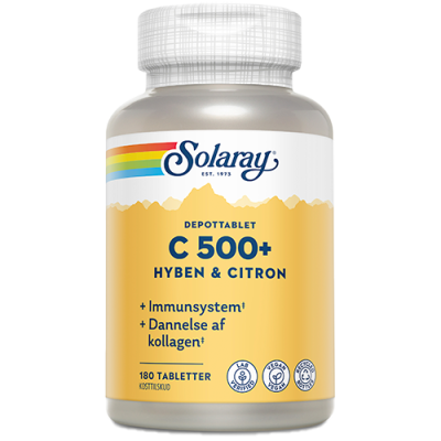 Solaray C500+ Hyben og Citron (180 tabletter)